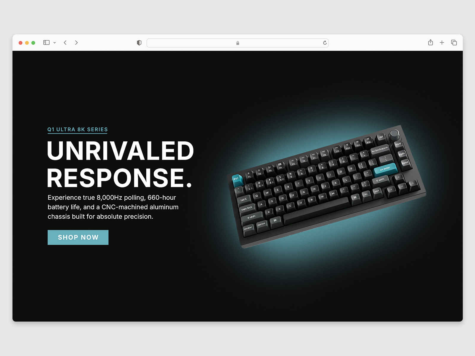 keychron website her mockup