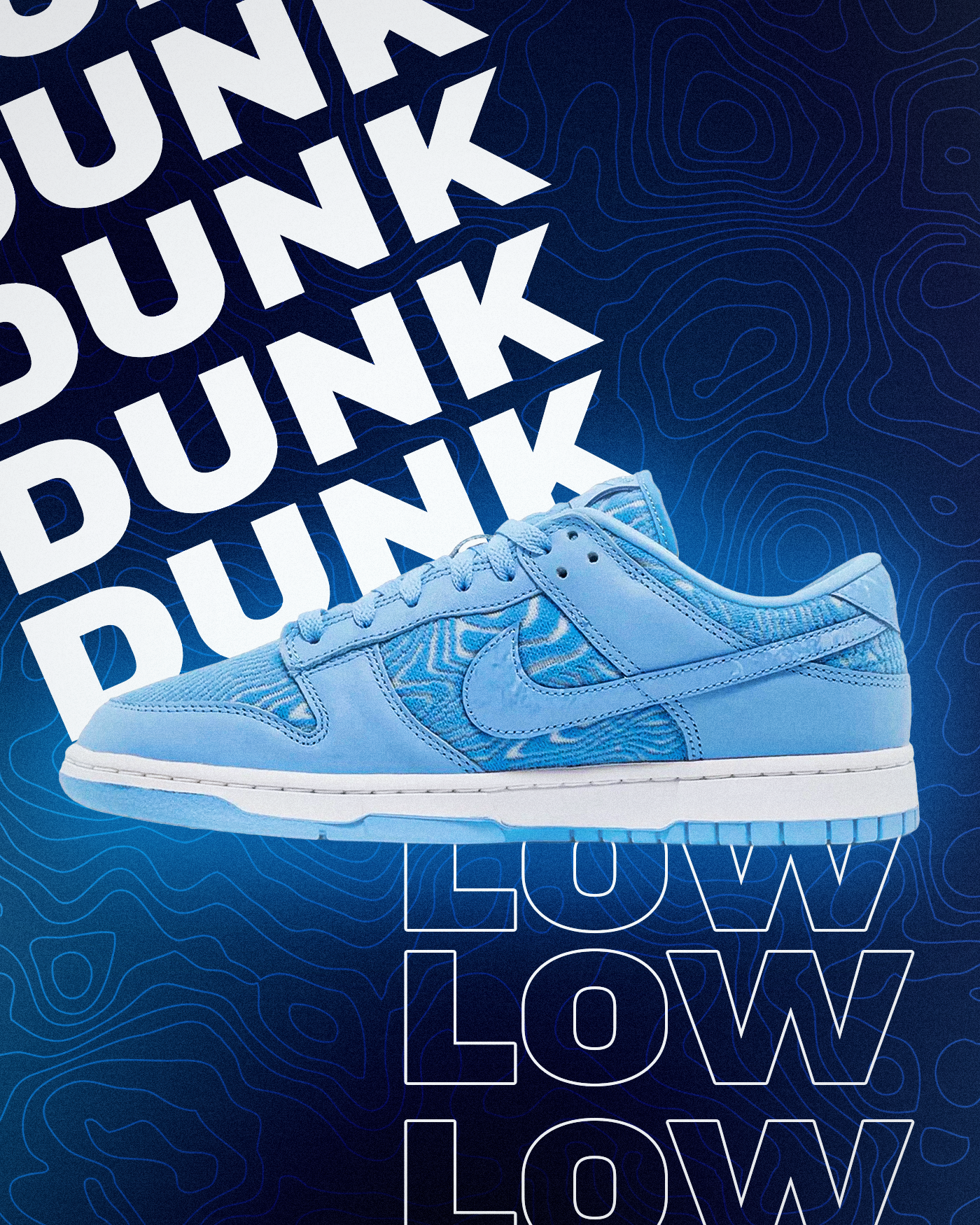 dunk low unc blue graphic