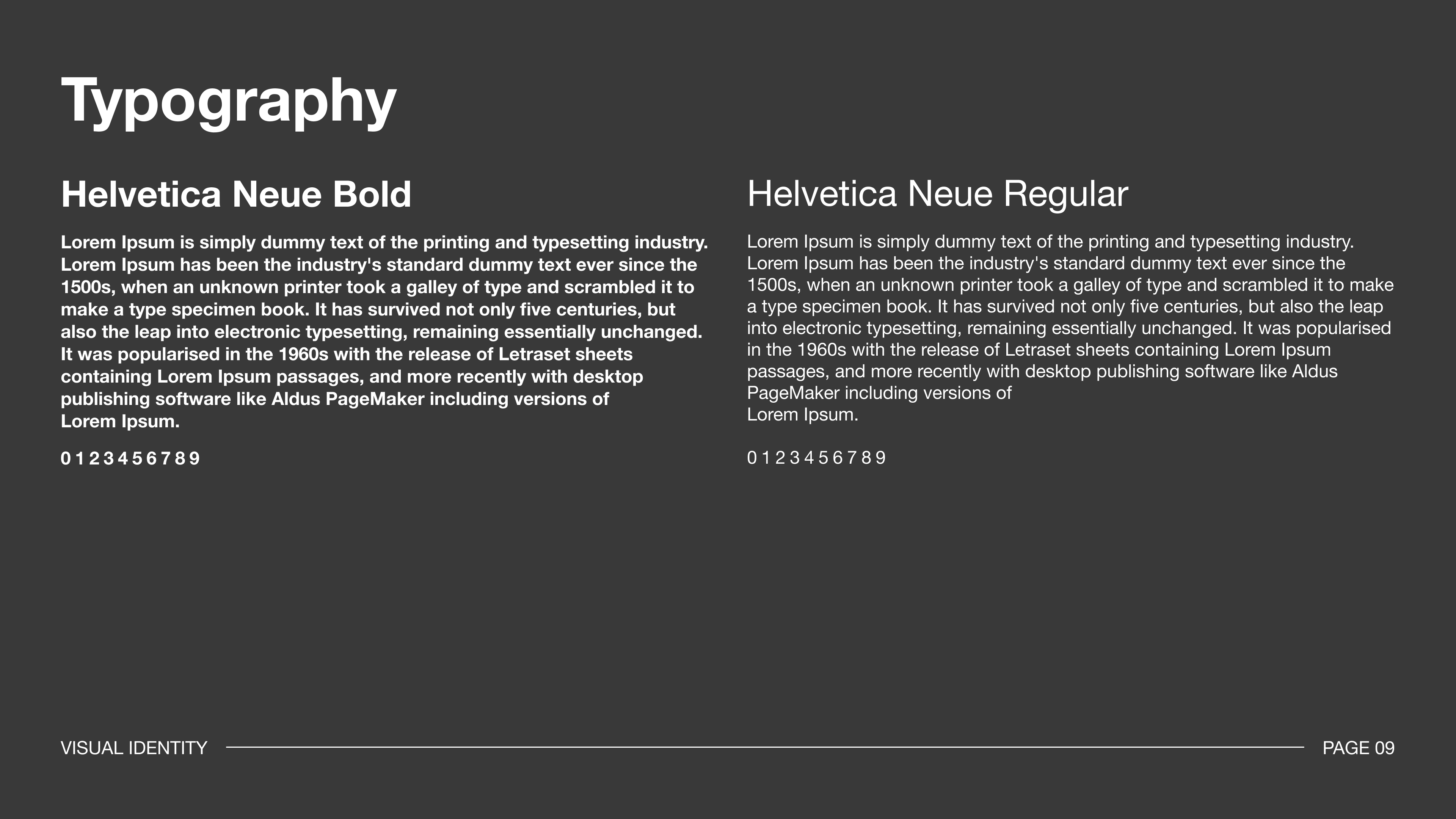 Typography slide of Aero Sparkling Water brand guidelines