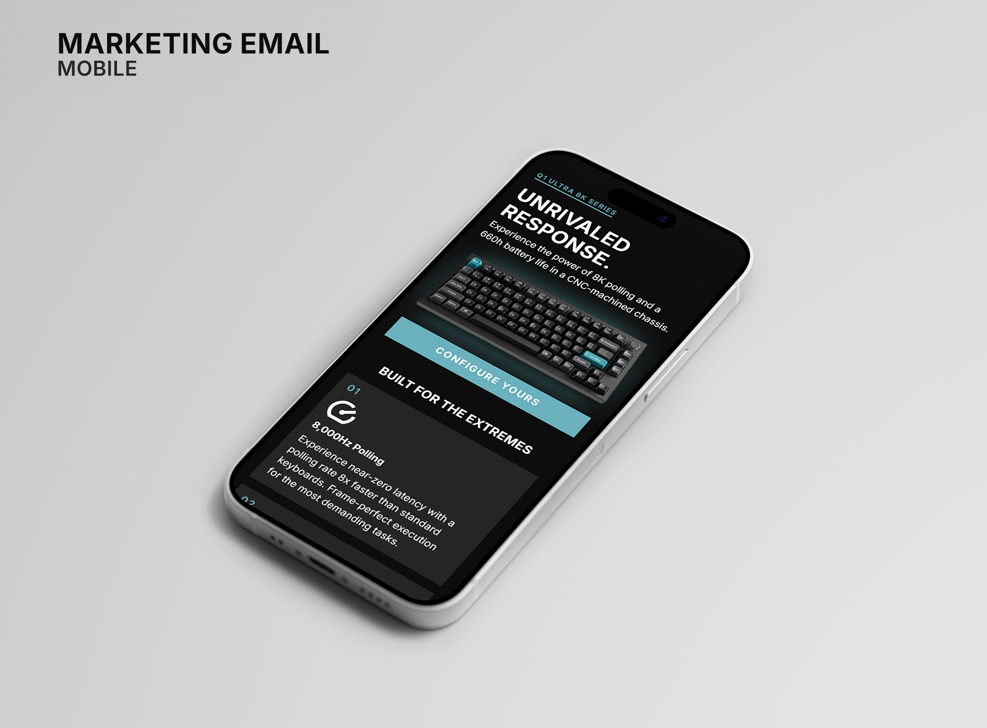 Keychron marketing email mobile design mockup