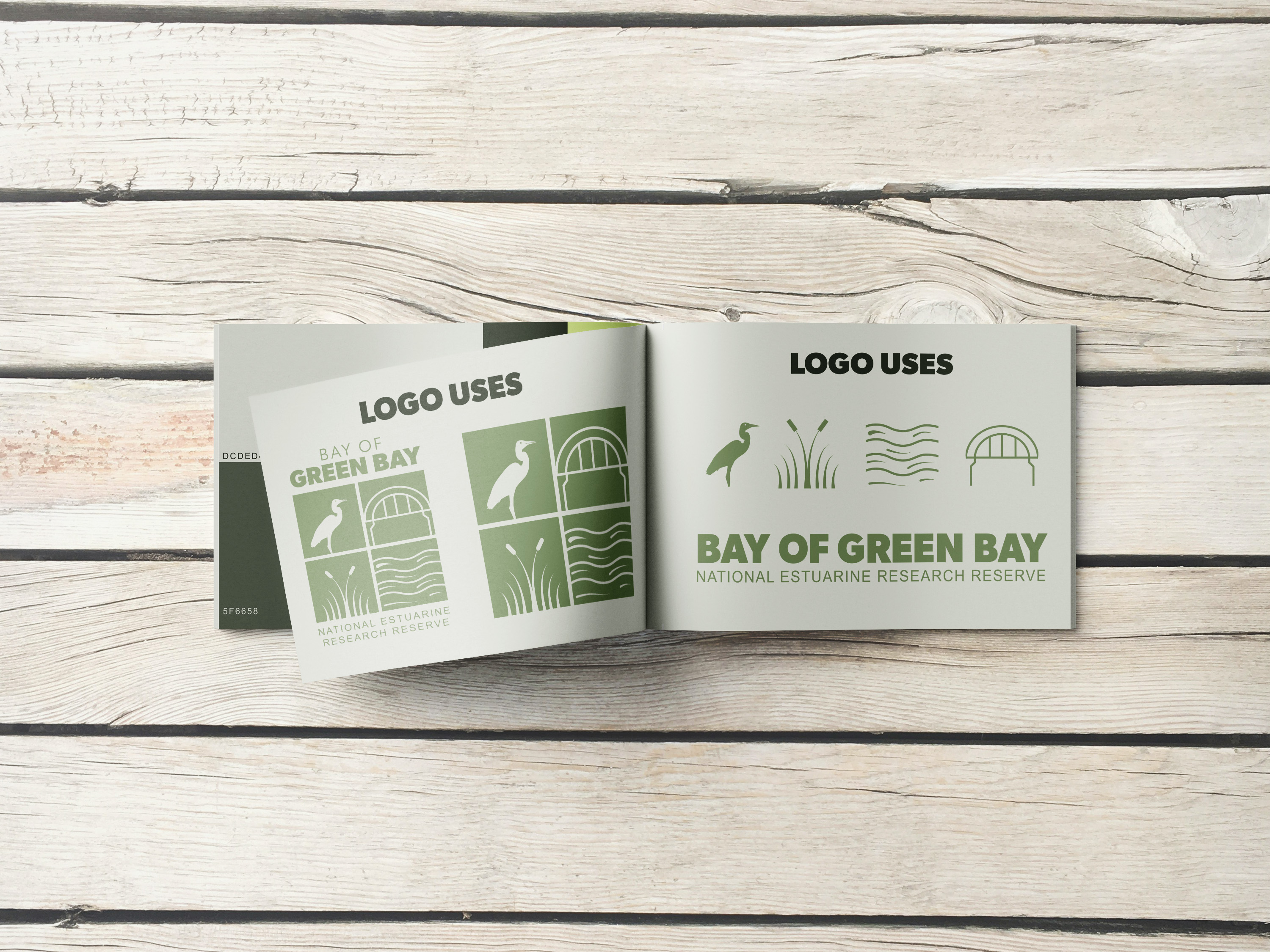 Bay of Green Bay National Estuarine Research Reserve brand vision book mockup