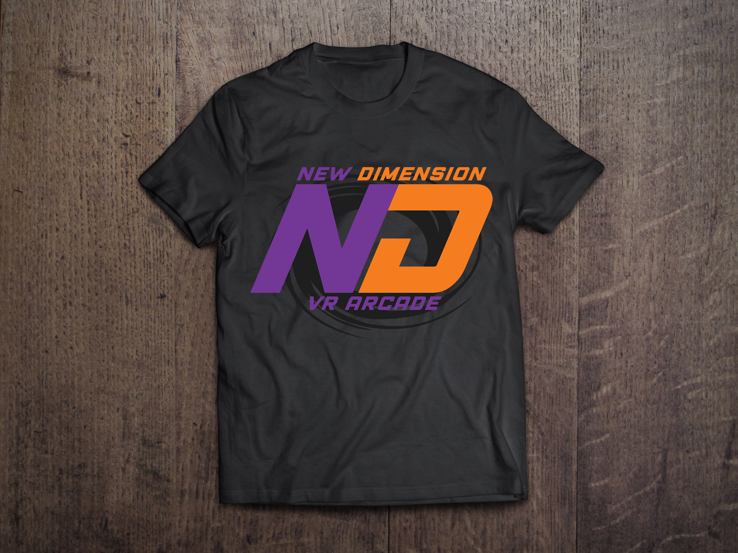 new dimension virtual reality arcade tshirt front design