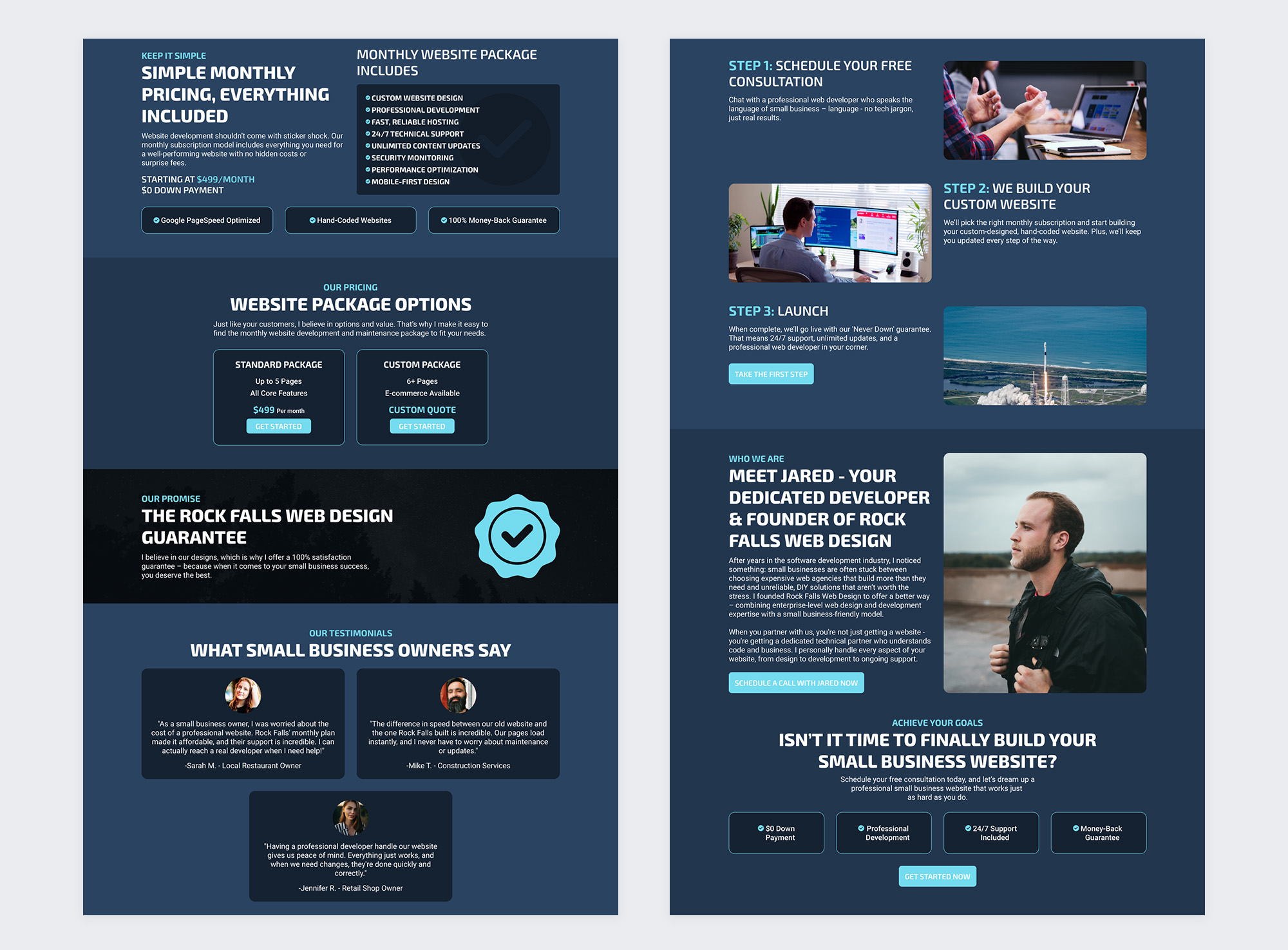 rock falls web design